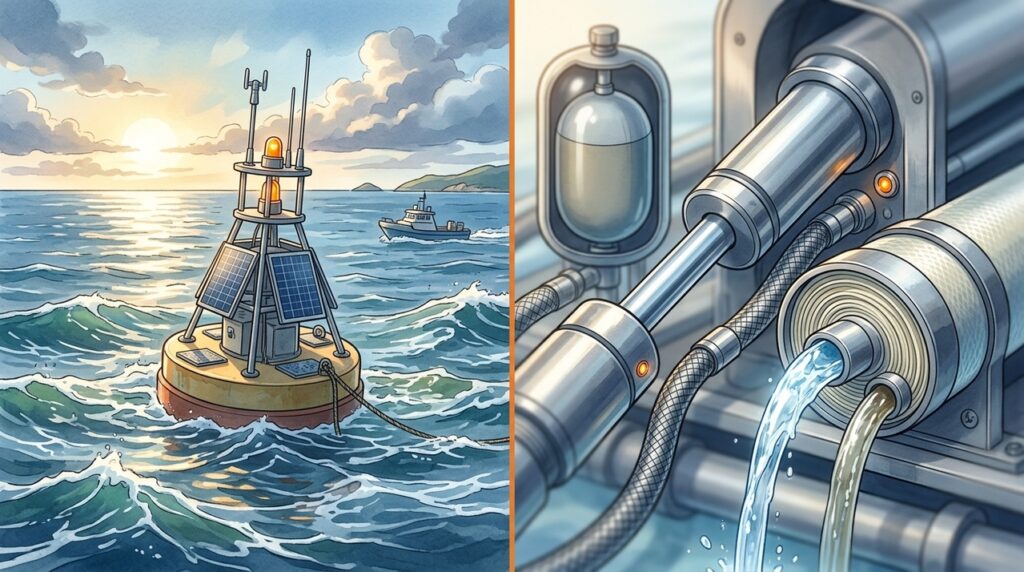 Equipamentos movidos pelas ondas produzem água potável no oceano sem cabos ligados à rede elétrica em terra