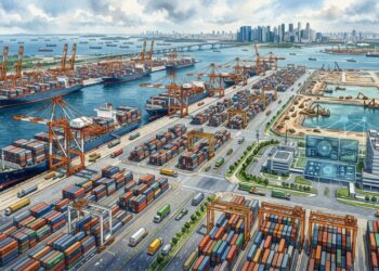 Singapura está construindo um megaporto automatizado para movimentar 65 milhões de contêineres por ano e apagar o antigo mapa portuário da cidade