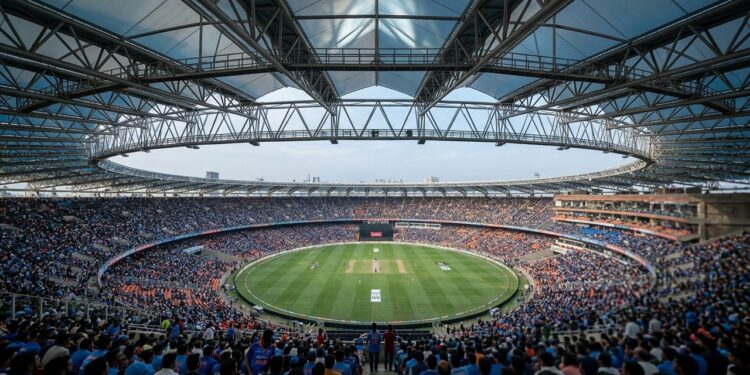 Com até 132 mil assentos, Narendra Modi Stadium virou símbolo da escala esportiva da Índia