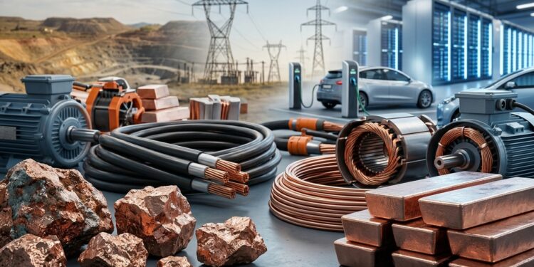 O cobre escondido sob desertos e montanhas virou um dos metais mais disputados porque quase toda eletricidade moderna passa por ele