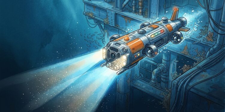 O drone submarino que desliza a centenas de metros de profundidade para inspecionar dutos, plataformas e estruturas onde mergulhadores não conseguem trabalhar