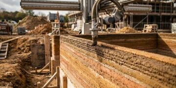 Impressoras começam a fabricar casas por impressão 3D com terra do próprio terreno e reduzem o transporte de materiais