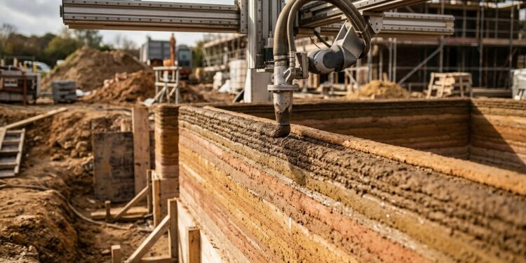 Impressoras começam a fabricar casas por impressão 3D com terra do próprio terreno e reduzem o transporte de materiais