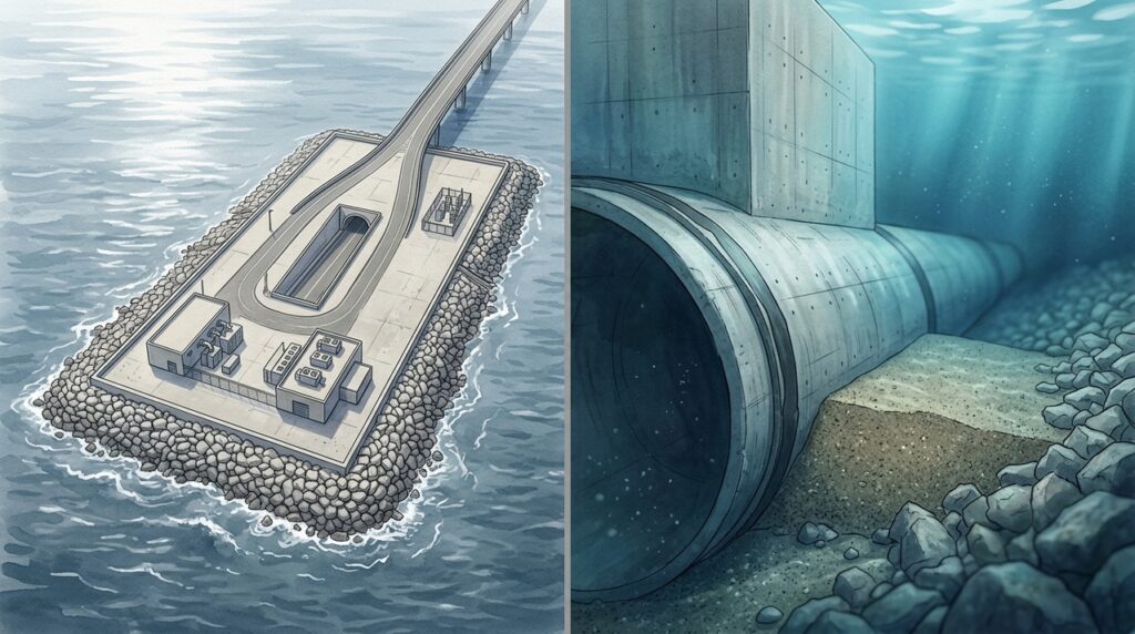 Uma estrada de 37 quilômetros cruza a entrada da Baía de Chesapeake por pontes e mergulha em túneis sob navios gigantes