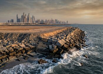 A ilha artificial que cresce sobre o mar para proteger cidades da subida das águas e criar espaço onde antes existia apenas oceano