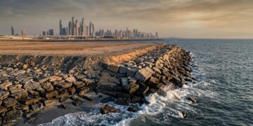 A ilha artificial que cresce sobre o mar para proteger cidades da subida das águas e criar espaço onde antes existia apenas oceano