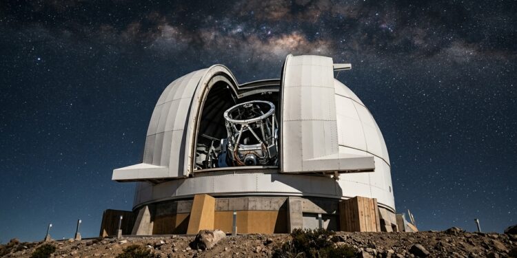 Um telescópio com a maior câmera digital já construída começa a mapear o céu austral visível a cada poucas noites no alto de uma montanha chilena