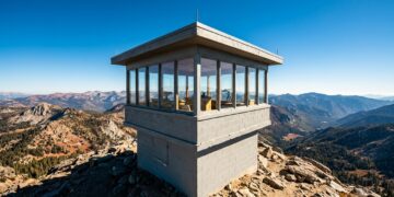 No alto da Sierra Nevada, o Bald Mountain Fire Lookout acompanha incêndios a dezenas de quilômetros