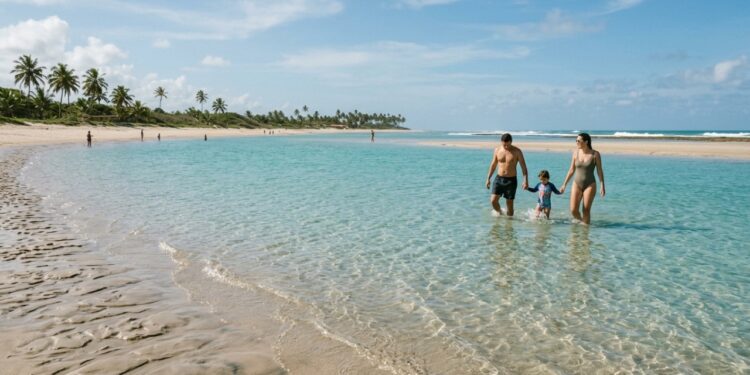 A barreira de recifes que transforma a maré baixa em piscina protege um manguezal de 742 hectares reservado por decreto desde 1987
