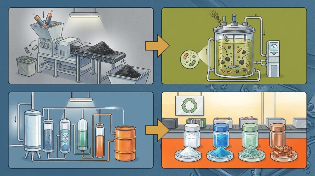 Microrganismos começam a recuperar metais valiosos na biolixiviação de baterias usadas e podem reduzir novas minerações