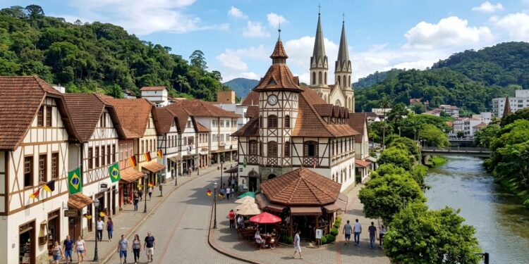 A maior festa alemã das Américas nasceu como resposta a uma enchente, não como celebração: a cidade catarinense fundada por um filósofo em 1850