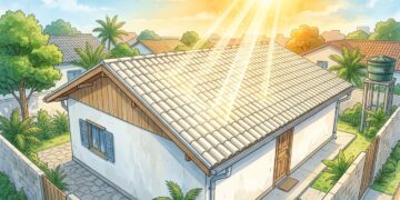 O telhado claro pode reduzir o calor dentro de casa, mas tinta branca não faz milagre