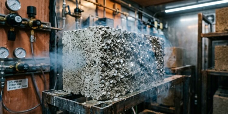 Um novo tipo de cimento carbonatável absorve parte do dióxido de carbono durante o processo de endurecimento