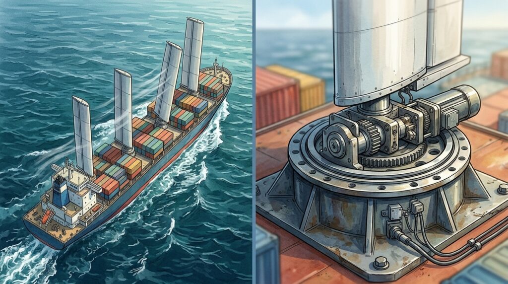 Navios começam a instalar velas rígidas gigantes para economizar combustível usando uma das forças mais antigas da navegação