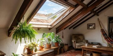 A claraboia pode iluminar o meio da casa sem depender de uma janela na parede