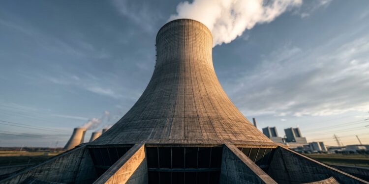 Com mais de 200 metros, uma torre de concreto resfria milhões de litros de água com o movimento natural do ar