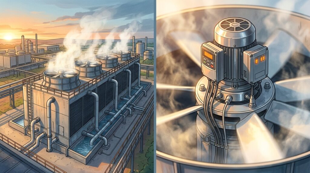 Torres de resfriamento inteligentes ajustam automaticamente água e ventilação para economizar energia sem comprometer a produção industrial