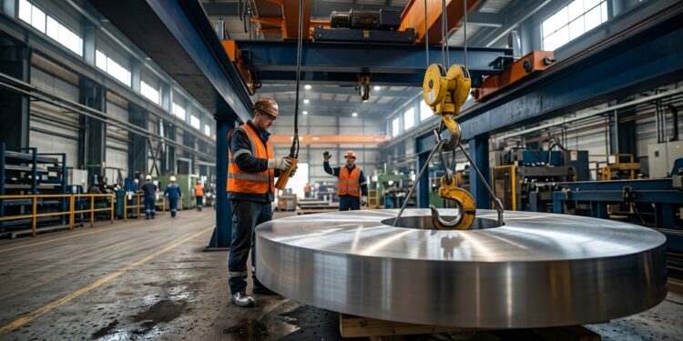 Operação segura de ponte rolante para movimentar cargas industriais
