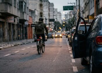 Abrir a porta do carro sem olhar pode colocar ciclistas em risco