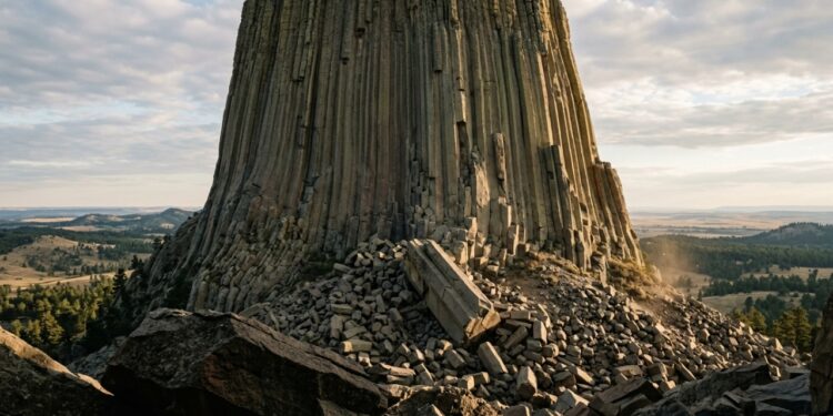 Como o resfriamento da rocha criou as colunas da Devils Tower
