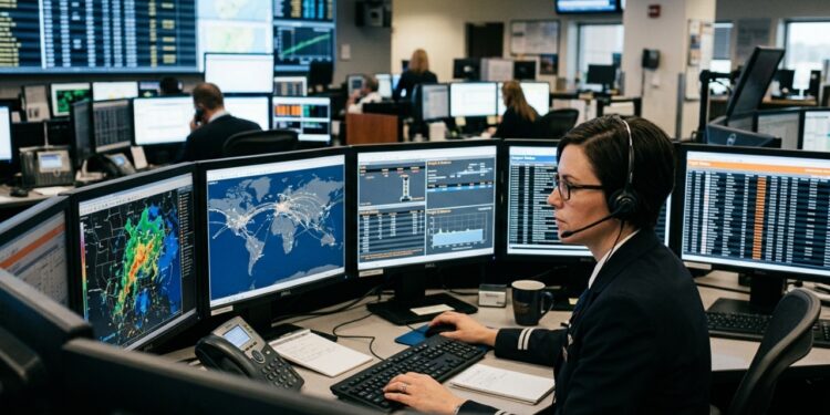 Despachante operacional de voo planeja cada viagem aérea
