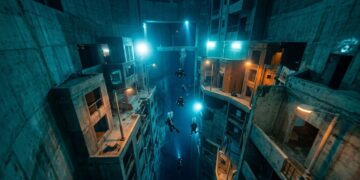 Uma piscina de mergulho com 60 metros de profundidade esconde uma cidade submersa inteira dentro de um edifício no deserto