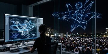 O profissional que faz milhares de drones voarem em perfeita sintonia
