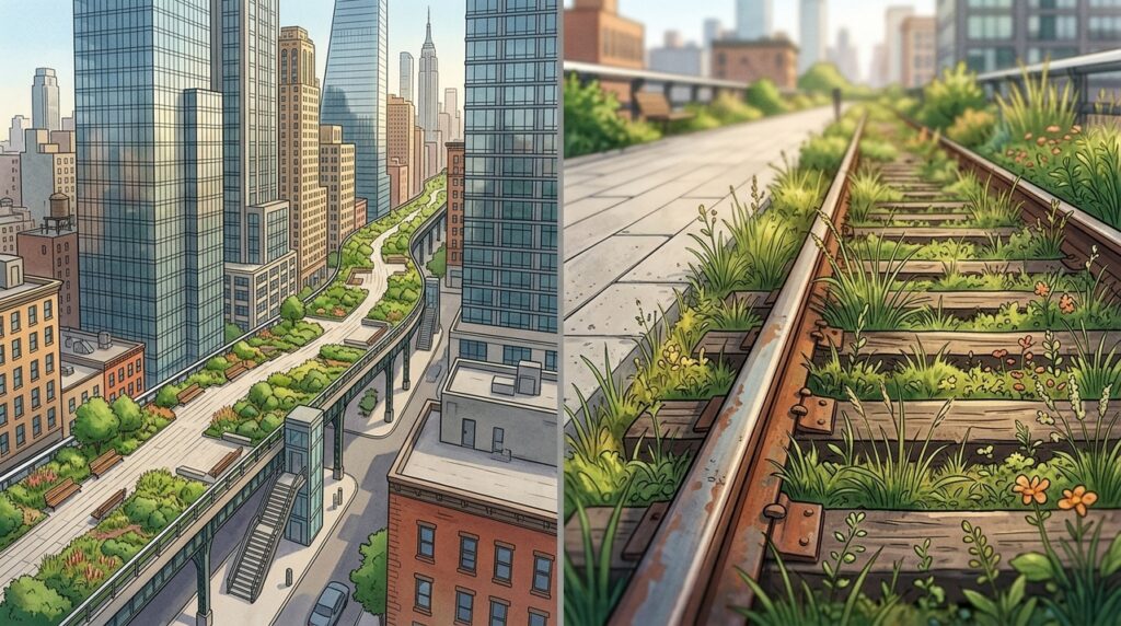 Um gigantesco jardim suspenso reutiliza antigas linhas ferroviárias e transforma uma estrutura abandonada em parque urbano