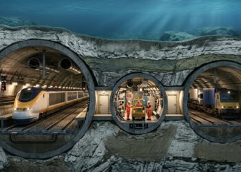 O Túnel da Mancha passa sob o mar e conecta França e Inglaterra por uma obra gigantesca