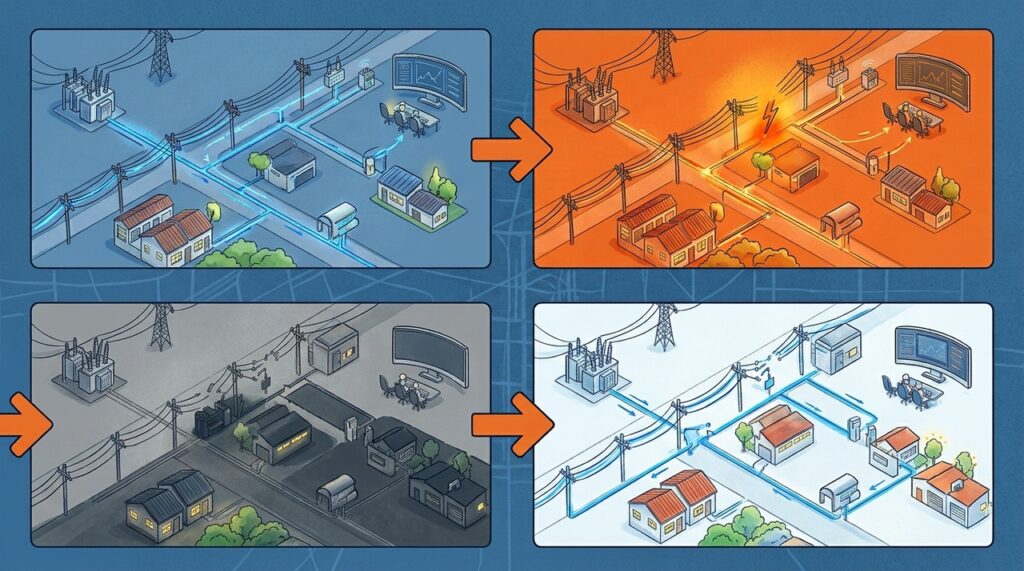 Redes elétricas inteligentes já identificam falhas e redirecionam energia antes que interrupções alcancem áreas maiores