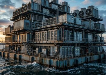 Um data center flutuante de 50 MW está sendo projetado para sair de um estaleiro e levar milhares de servidores até seu local de operação