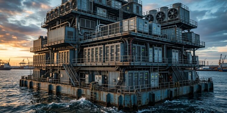 Um data center flutuante de 50 MW está sendo projetado para sair de um estaleiro e levar milhares de servidores até seu local de operação