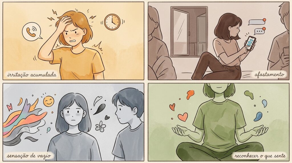 3 atitudes que podem aparecer quando alguém passa tempo demais ignorando as próprias emoções