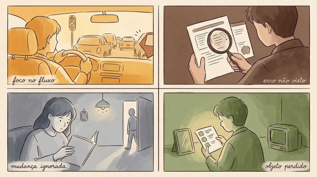 A cegueira por desatenção explica por que algo visível pode passar completamente despercebido