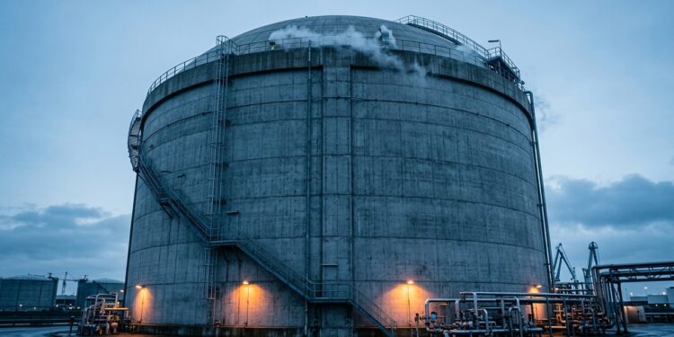 Um gigantesco tanque criogênico de GNL armazena 180 milhões de litros usando paredes preparadas para suportar –162 °C
