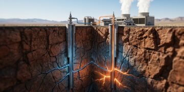 Uma usina com sistemas geotérmicos aprimorados aproveita calor profundo sem depender de vulcões ou reservatórios hidrotermais naturais