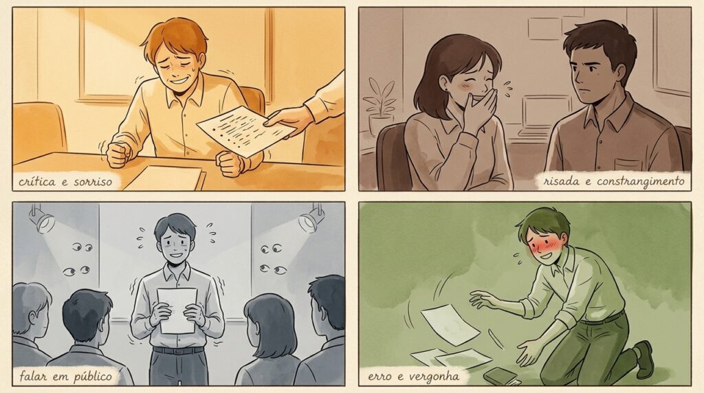 A psicologia diz que o sorriso nervoso nos momentos mais tensos pode ter um motivo que quase ninguém imagina