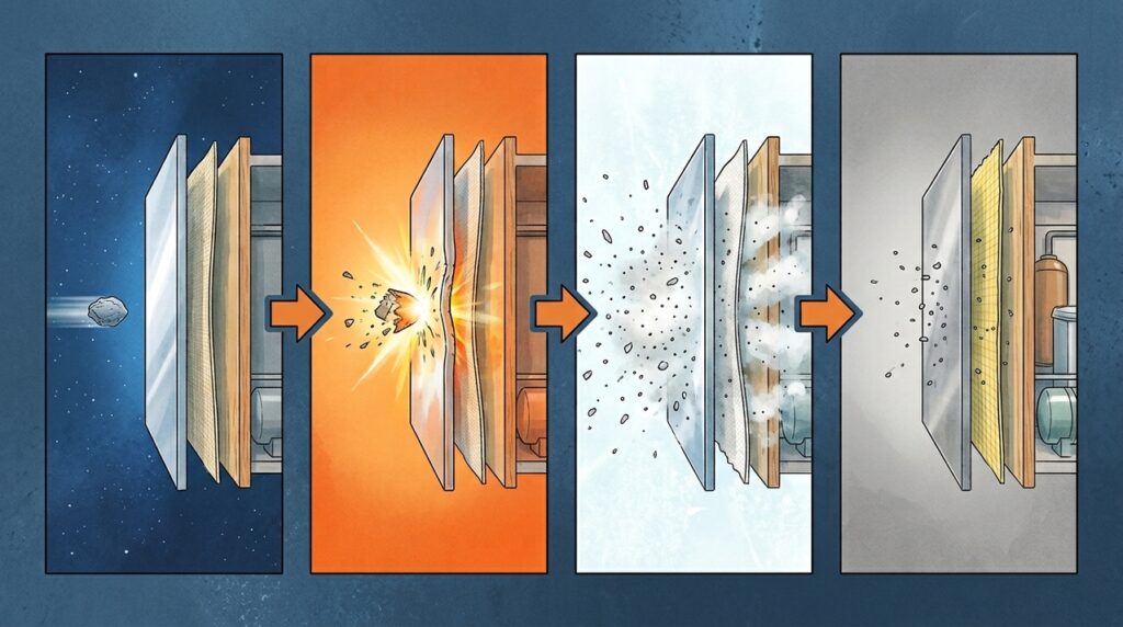 Tecidos técnicos ultraleves ajudam satélites e veículos espaciais a resistir a impactos extremos
