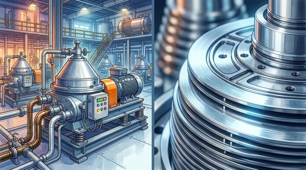 Um equipamento separa partículas microscópicas do petróleo usando força centrífuga milhares de vezes maior que a gravidade