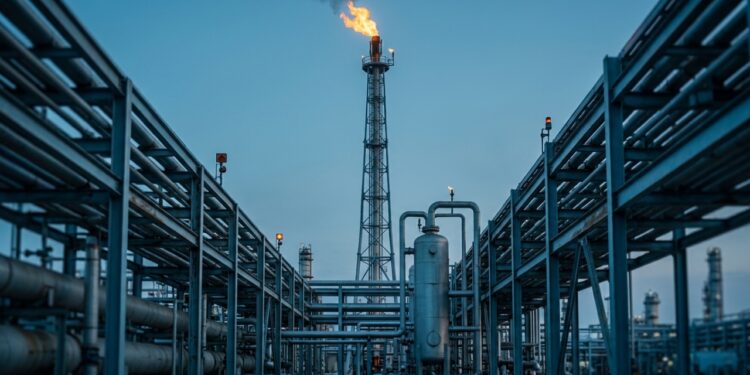 Condução e queima controlada de gases pelo sistema de flare industrial