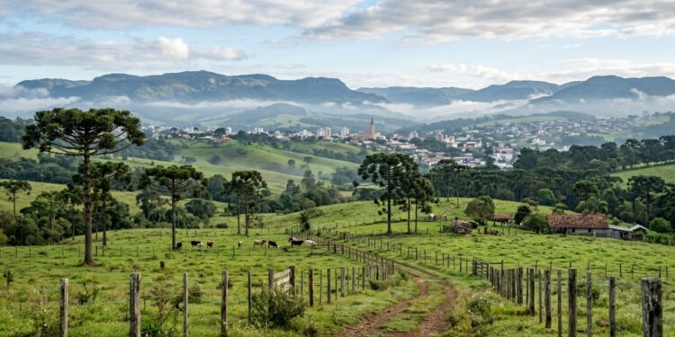 Berço do turismo rural do Brasil e o maior município catarinense em extensão: a cidade a 920 metros onde a neve volta quase todo inverno