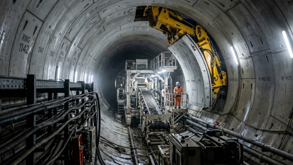 Tuneladora Dorothy e a escavação sob uma floresta inglesa