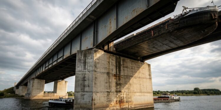 Uma ponte de 918 metros carrega um canal inteiro sobre o Rio Elba e permite que grandes embarcações naveguem pelo alto