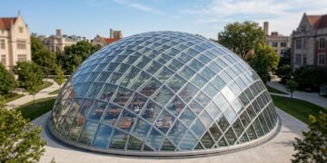 A Mansueto Library guarda até 3,5 milhões de volumes no subsolo e usa robôs para encontrá-los em poucos minutos