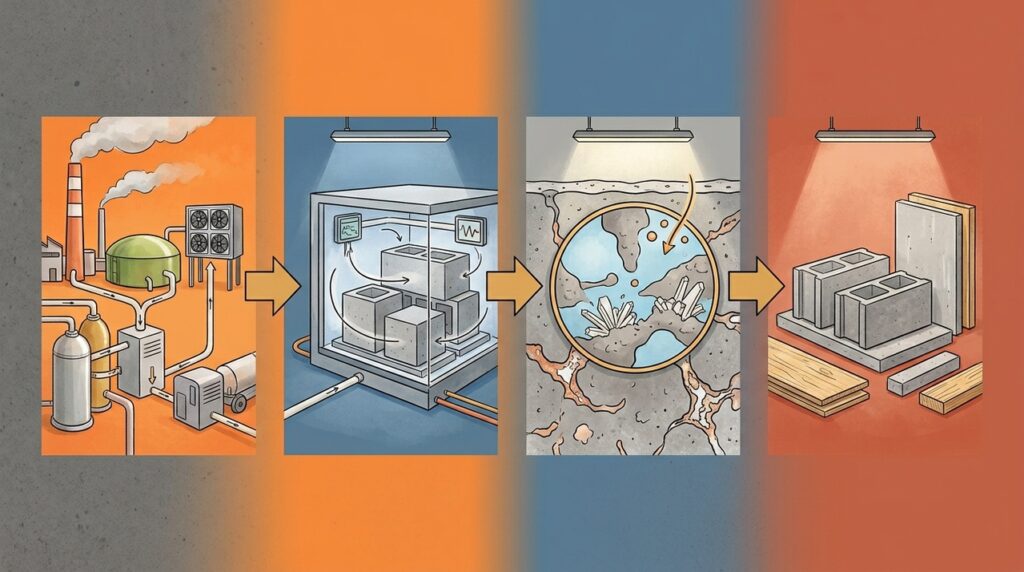 Um novo tipo de cimento carbonatável absorve parte do dióxido de carbono durante o processo de endurecimento