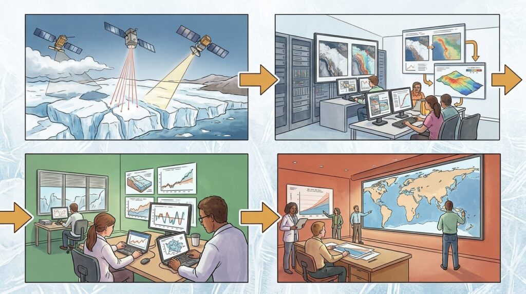 Um sistema automático de monitoramento de geleiras por satélite ajuda pesquisadores a prever mudanças no nível do mar