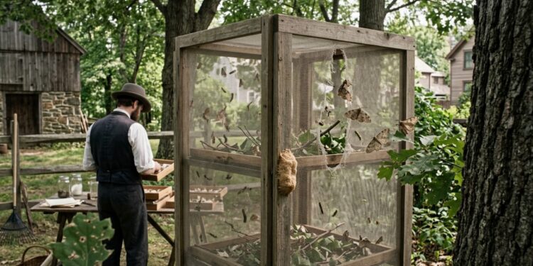 A fuga das mariposas de Trouvelot nos Estados Unidos