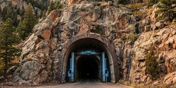 Enterrado a centenas de metros sob a montanha, o Cheyenne Mountain Complex foi construído como uma cidade militar para continuar funcionando mesmo durante um ataque nuclear