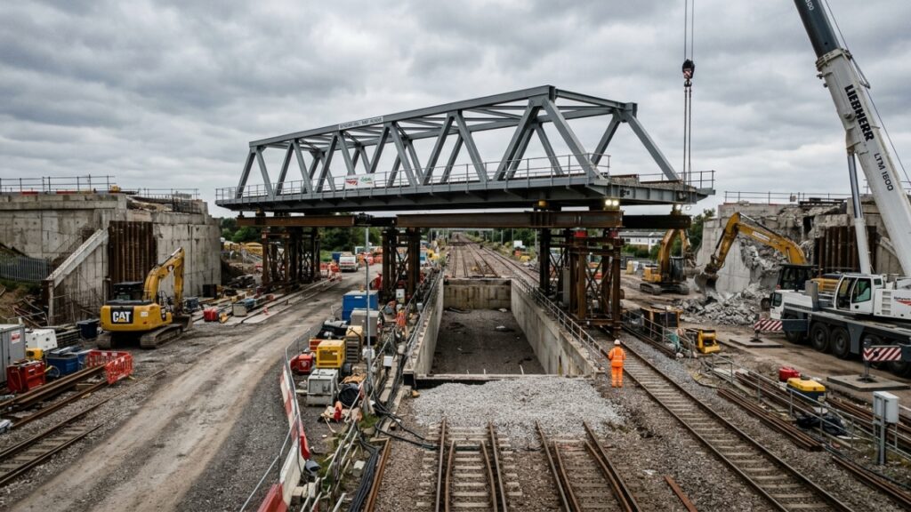 Ponte de 1.200 toneladas deslizada em apenas 72 horas