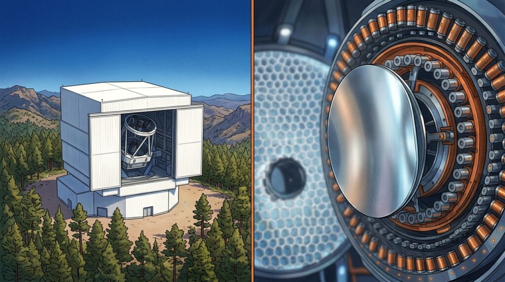 2 espelhos de 8,4 metros trabalham lado a lado no Arizona e transformam um telescópio em um gigantesco par de olhos